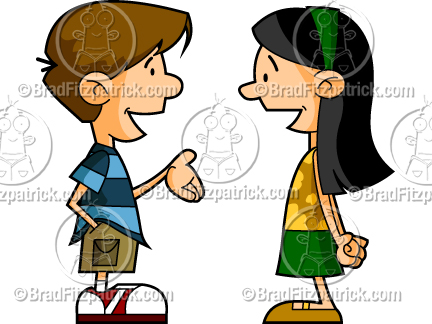 Cartoon Kids Talking - Cartoon Boy and Girl Talking Pictures & Clipart