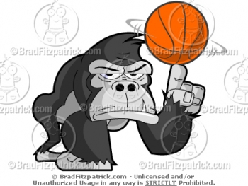 Gorilla Spinning a Basketball on His Finger