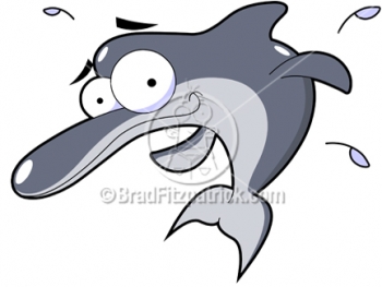 Cartoon Dolphin Clipart Character
