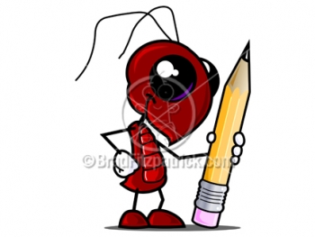 Royalty Free Ant & Pencil Stock Illustration