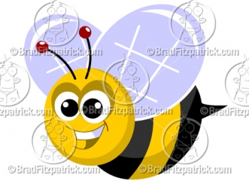 Cute Cartoon Bumble Bee Clipart Character Mascot