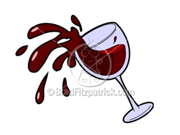A Cartoon Wine Glass Spilling Picture