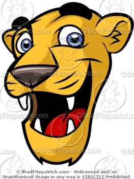 Cute Cougar Mascot Clip Art for Kids