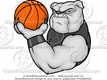 Bulldog Basketball Mascot Clip Art