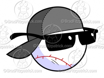 Baseball Logo Character With a Gray Basball Cap