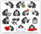 cartoon gorilla vector pack- silverback gorilla clipart collection set