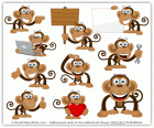 cartoon monkey vector pack- chimp monkey clipart collection set