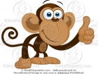 Cartoon Picture of a Thumbs Up Monkey Clip Art