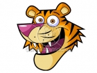 Cartoon Tiger Head Clipart Character