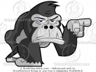 Picture of a Gorilla Pointing His Finger Clipart