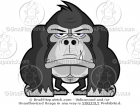Front View of a Gorilla Standing Clip Art
