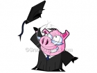 Cartoon Graduation Pig Throwing Cap Clipart