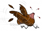 Cartoon Turkey with His Head Cut Off Clipart