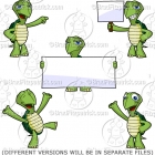 Cute Cartoon Turtle Clip Art Pack