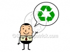 Cartoon Man with Recycle Symbol Clipart Graphics