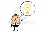 Cartoon Man with an Idea Lightbulb Clipart Graphics