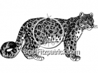 Black and White Snow Leopard Clipart
