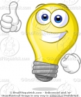 Cartoon Lightbulb with a Blank Sign Clip Art Stock Illustration