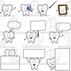 Cartoon Tooth Character Clipart Mascot Graphics