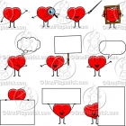 Cartoon Heart Character Clipart Mascot Graphics