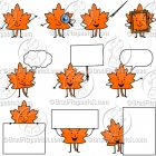 Cartoon Leaf Character Clipart Mascot Graphics