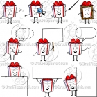 Cartoon Present Character Clipart Mascot Graphics