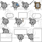 Cartoon Gear Character Clipart Mascot Graphics