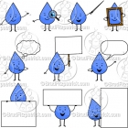 Cartoon Water Character Clipart Mascot Graphics