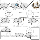 Cartoon Cloud Character Clipart Mascot Graphics