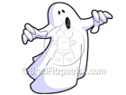 Cartoon Ghost with Arms Clipart