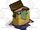 Cartoon Clothes Hamper Clipart