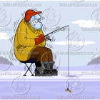 Cartoon Ice Fishing Clipart