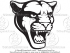 Black & White Panther Head Mascot Vector
