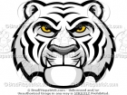 Mean Angry White Tiger Mascot Head