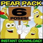 Cartoon Pear Clipart Collection - Pear Vector Pack!