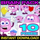 Cartoon Brain Clipart Collection - Brain Vector Pack!