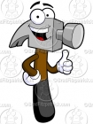 Vector Hammer Logo Cartoon Character Mascot