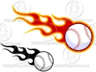 Cartoon Flaming Baseball Clipart