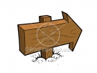 Cartoon Wood Arrow Sign Clip Art
