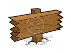 Royalty Free Blank Wood Sign Cartoon Clipart