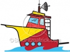 Cartoon Charter Fishing Boat Clipart