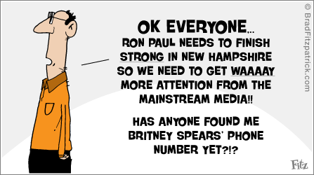 A Ron Paul Cartoon About the Media & Brittany Spears