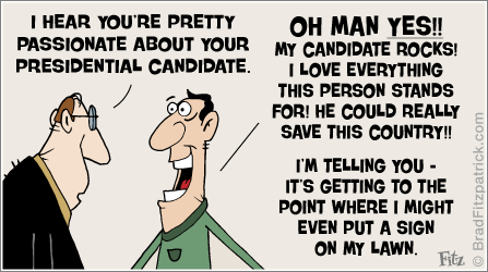 Election Cartoons - Political Cartoon about Passionate Voters