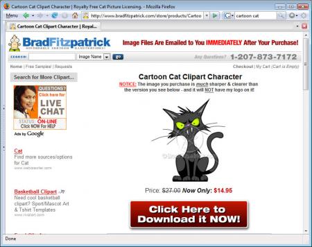 Screenshot of a Cat Clipart Character by Brad Fitzpatrick