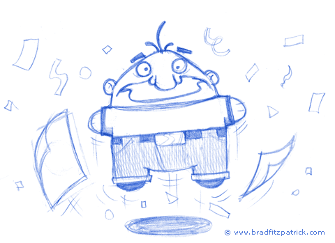 drawing of helium man character sketch