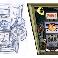 Gas Pump Halloween Costume Illustration