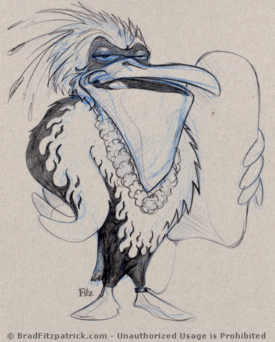 Bernie the Beach Pelican Drawing – Drawings & Sketches