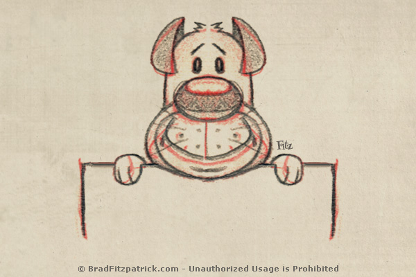 cartoon-dog-drawing-holding-blank-sign