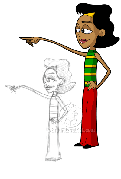 black woman character illustration sketch