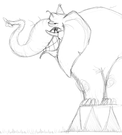 Elephant sketch illustration